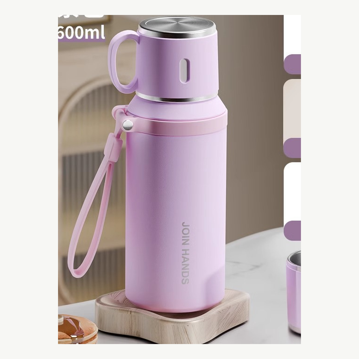 600 ml 316 Stainless Steel Tea-Infuser Insulated Bottle with Cup Lid