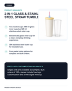 2-in-1 Borosilicate Glass & Stainless Steel Straw Tumbler – 580/620 ml