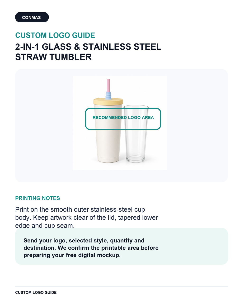 2-in-1 Borosilicate Glass & Stainless Steel Straw Tumbler – 580/620 ml