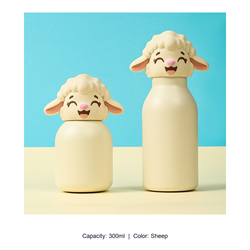 304 Stainless Steel Cartoon Animal Kids Insulated Bottle — 300ml / Sheep