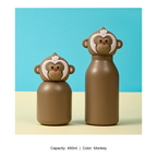 304 Stainless Steel Cartoon Animal Kids Insulated Bottle — 450ml / Monkey