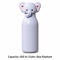 316 Stainless Steel Cartoon Straw Bottle — 450 ml / Blue Elephant
