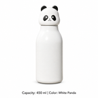 316 Stainless Steel Cartoon Straw Bottle — 450 ml / White Panda