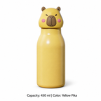 316 Stainless Steel Cartoon Straw Bottle — 450 ml / Yellow Pika