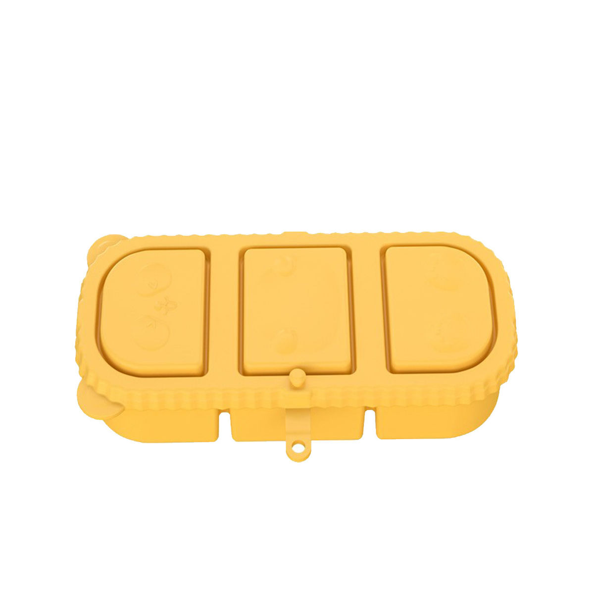 Bear-Shaped 3-Compartment Silicone Snack Box with Lid