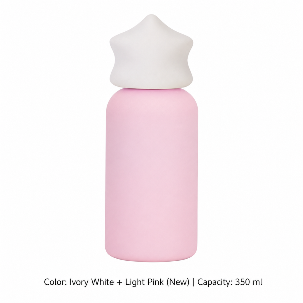 350ml 316 Stainless Steel Kids' Sports Bottle — 350 ml / Ivory White + Light Pink (New)