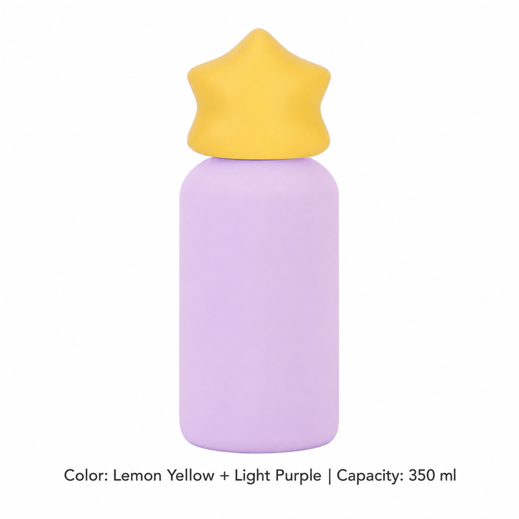 350ml 316 Stainless Steel Kids' Sports Bottle — 350 ml / Lemon Yellow + Light Purple
