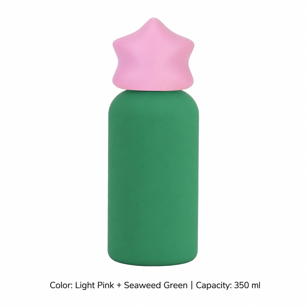 350ml 316 Stainless Steel Kids' Sports Bottle — 350 ml / Light Pink + Seaweed Green