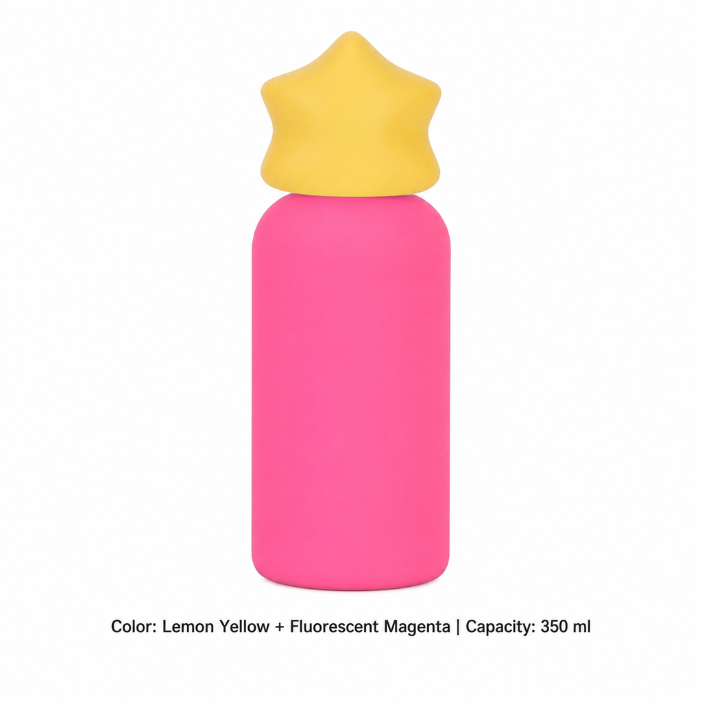 350ml 316 Stainless Steel Kids' Sports Bottle — 350 ml / Lemon Yellow + Fluorescent Magenta