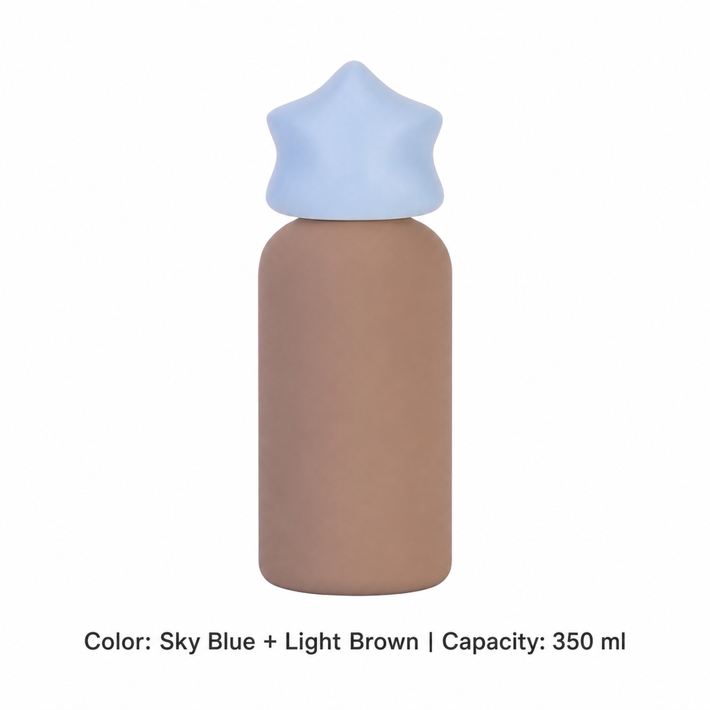 350ml 316 Stainless Steel Kids' Sports Bottle — 350 ml / Sky Blue + Light Brown
