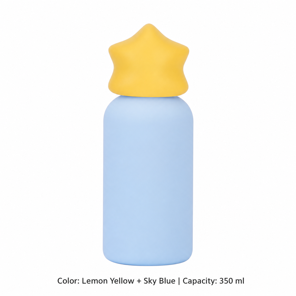 350ml 316 Stainless Steel Kids' Sports Bottle — 350 ml / Lemon Yellow + Sky Blue