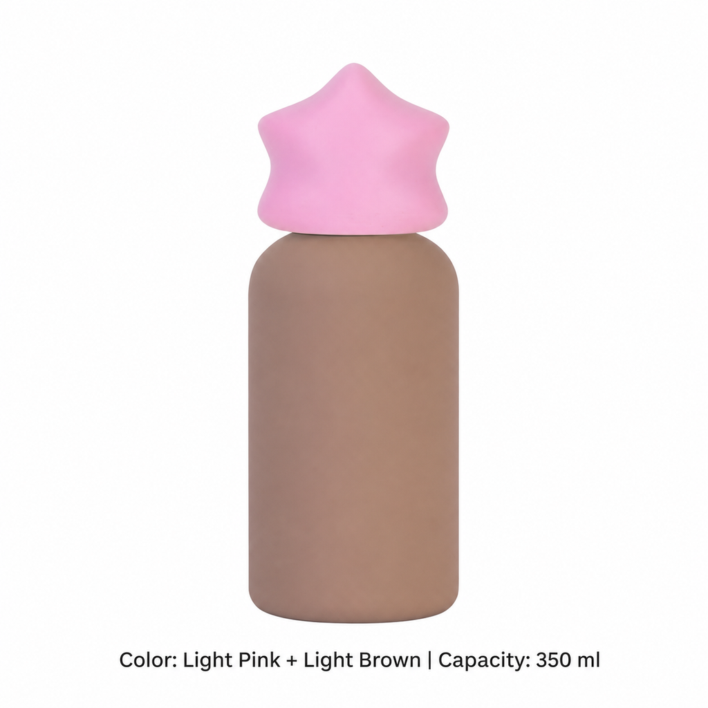 350ml 316 Stainless Steel Kids' Sports Bottle — 350 ml / Light Pink + Light Brown