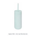 450ml 316 Stainless Steel Vacuum Straw Bottle — 450ml / Cyan White (New Color)