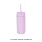 450ml 316 Stainless Steel Vacuum Straw Bottle — 450ml / Light Purple (New Color)