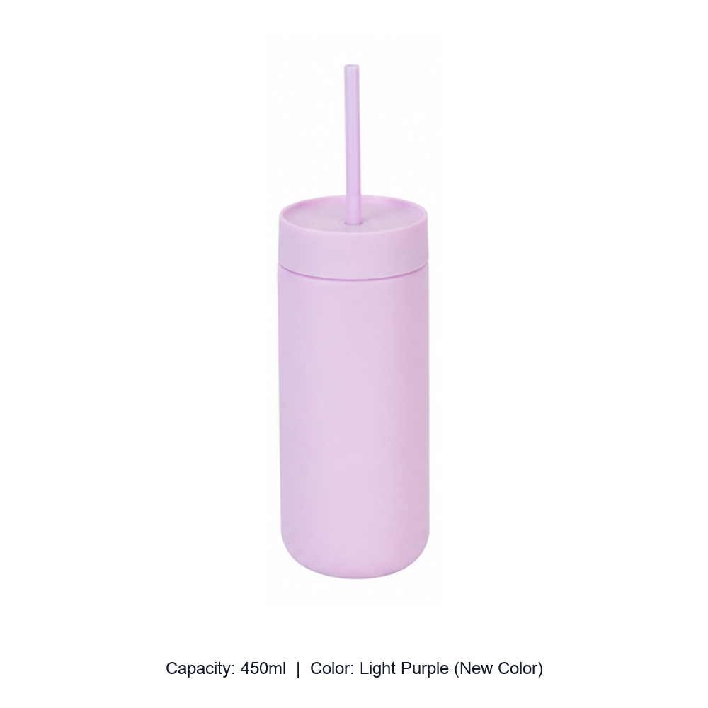 450ml 316 Stainless Steel Vacuum Straw Bottle — 450ml / Light Purple (New Color)