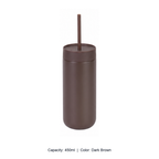 450ml 316 Stainless Steel Vacuum Straw Bottle — 450ml / Dark Brown
