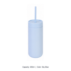 450ml 316 Stainless Steel Vacuum Straw Bottle — 450ml / Sky Blue