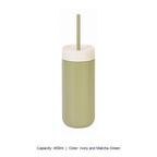 450ml 316 Stainless Steel Vacuum Straw Bottle — 450ml / Ivory and Matcha Green