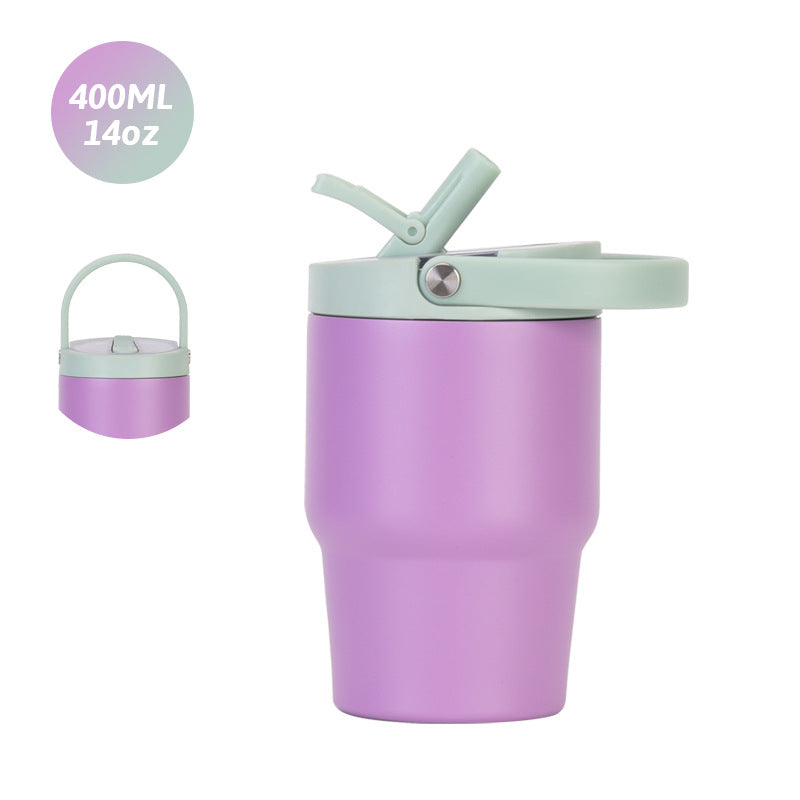 Custom 14oz Folding-Spout Stainless Steel Insulated Car Tumbler