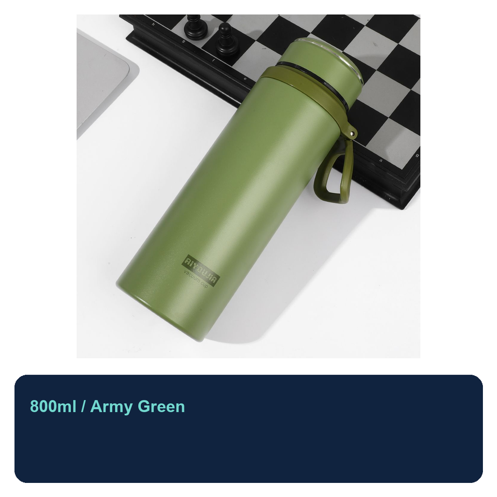 800ml 316 Stainless Steel Vacuum Bottle with Carry Strap