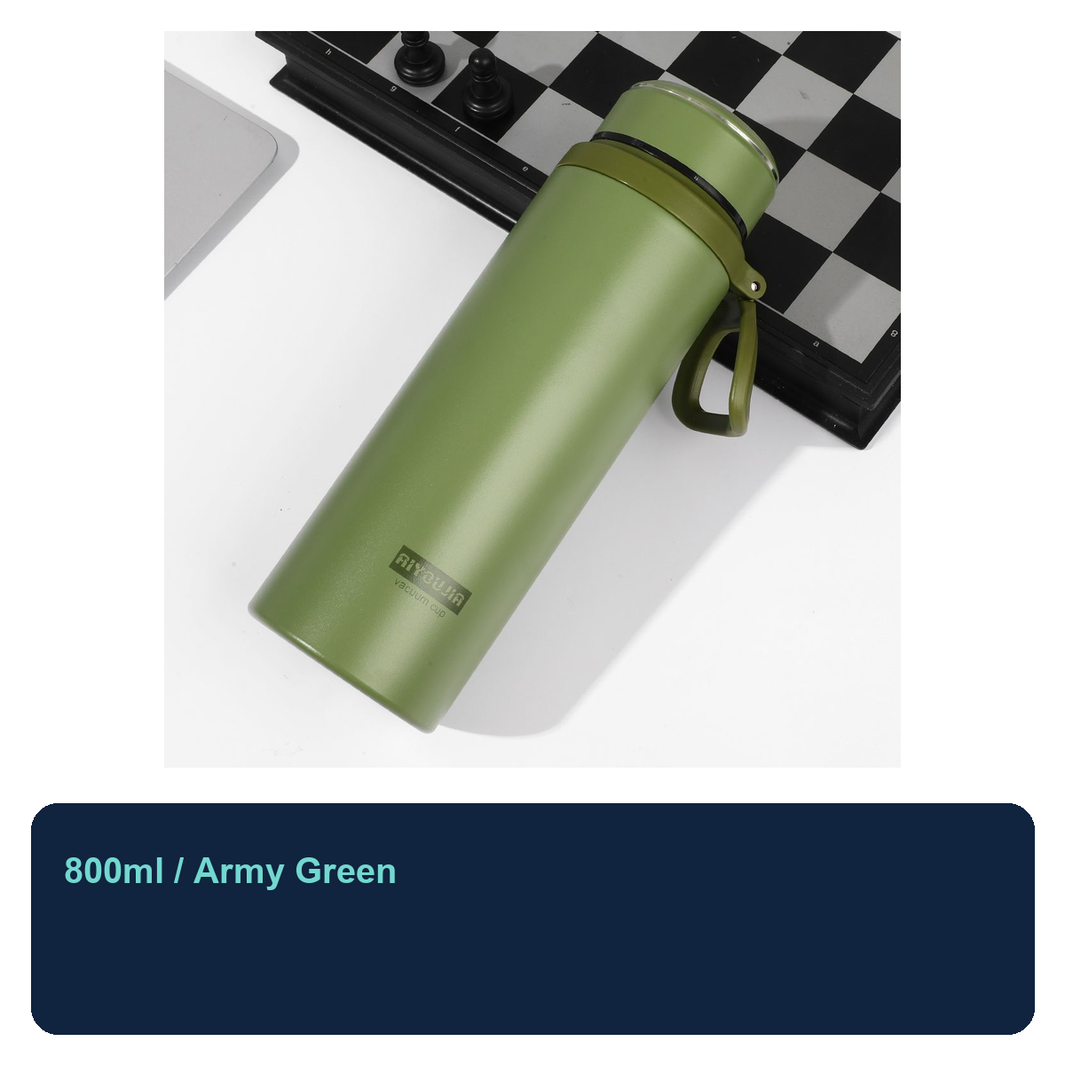 800ml 316 Stainless Steel Vacuum Bottle with Carry Strap