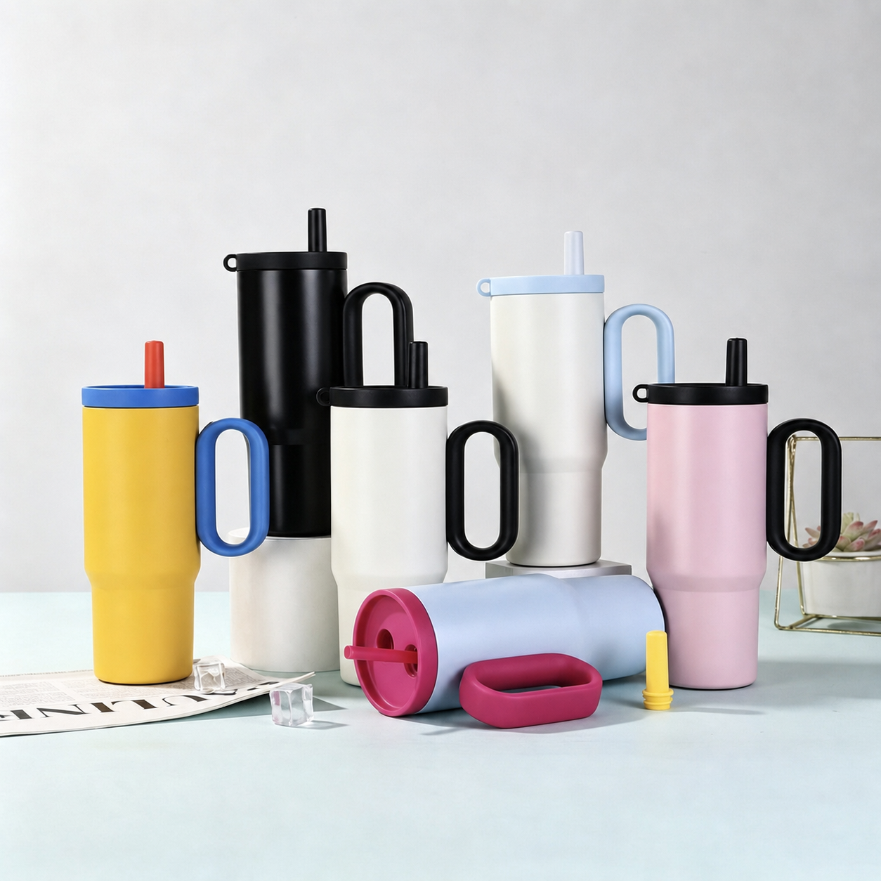 Custom Logo 25 oz Insulated Tumbler with Handle