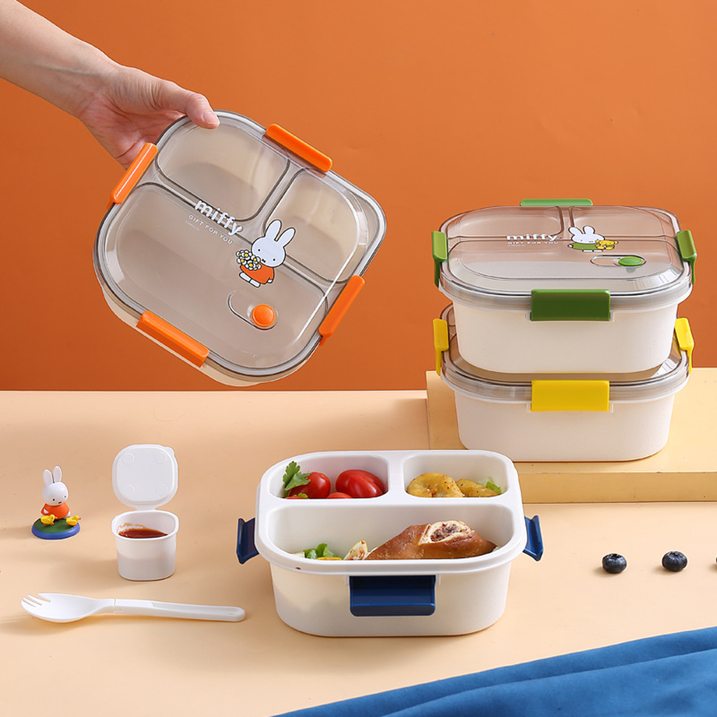 Cartoon 3 or 4-Compartment Microwave Lunch Box