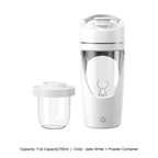 700ml Electric Tritan Mixing Shaker Bottle — Full Capacity700ml / Jade White + Powder Container