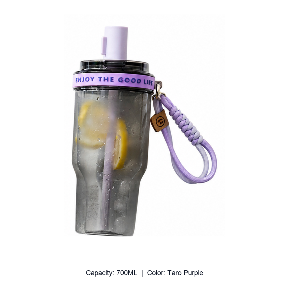 700ml Tritan Straw Sports Water Bottle — 700ML / Taro Purple