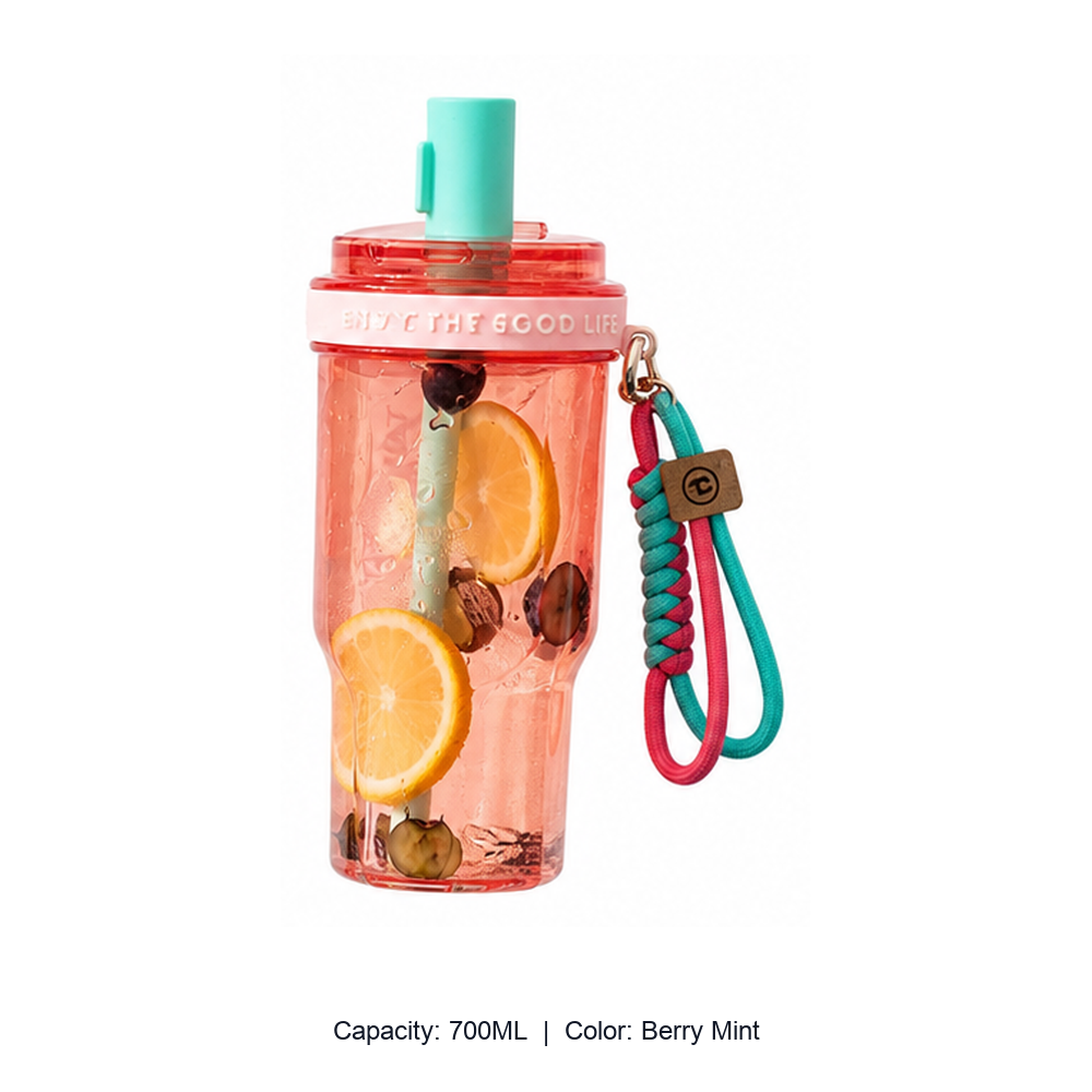 700ml Tritan Straw Sports Water Bottle — 700ML / Berry Mint