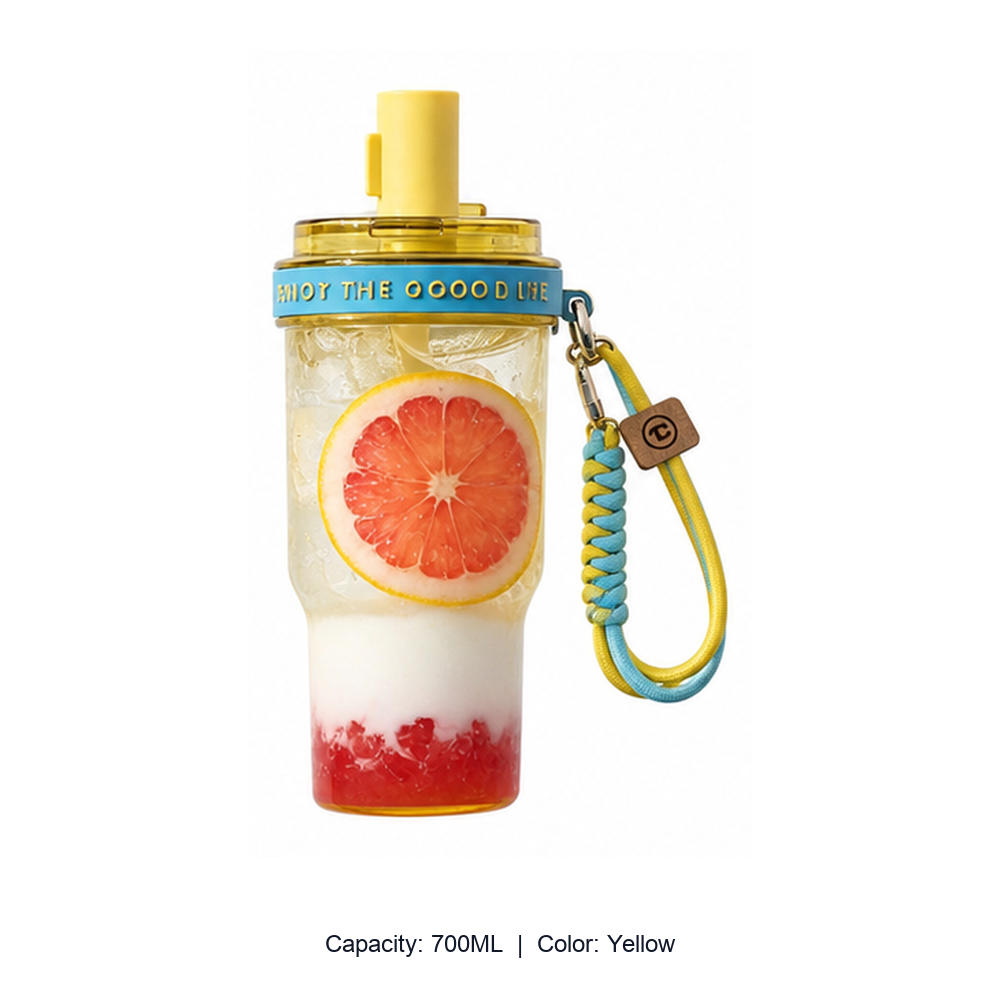 700ml Tritan Straw Sports Water Bottle — 700ML / Yellow