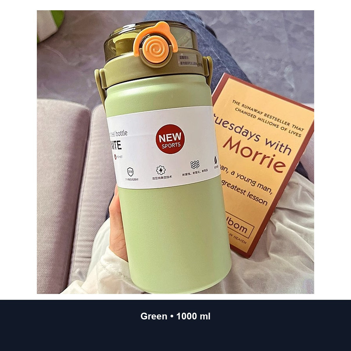 Custom 1L / 1.2L 316 Stainless Steel Dual-Drink Insulated Jug
