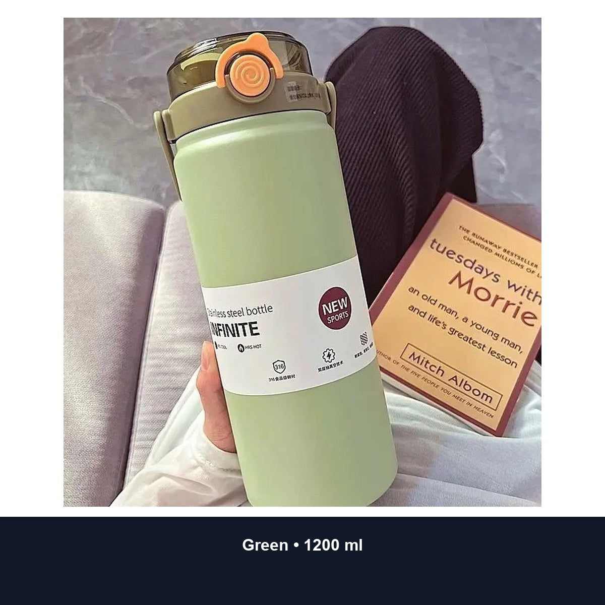 Custom 1L / 1.2L 316 Stainless Steel Dual-Drink Insulated Jug