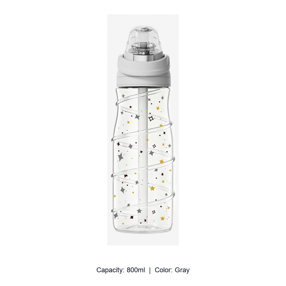 800ml Tritan Sports Water Bottle — 800ml / Gray