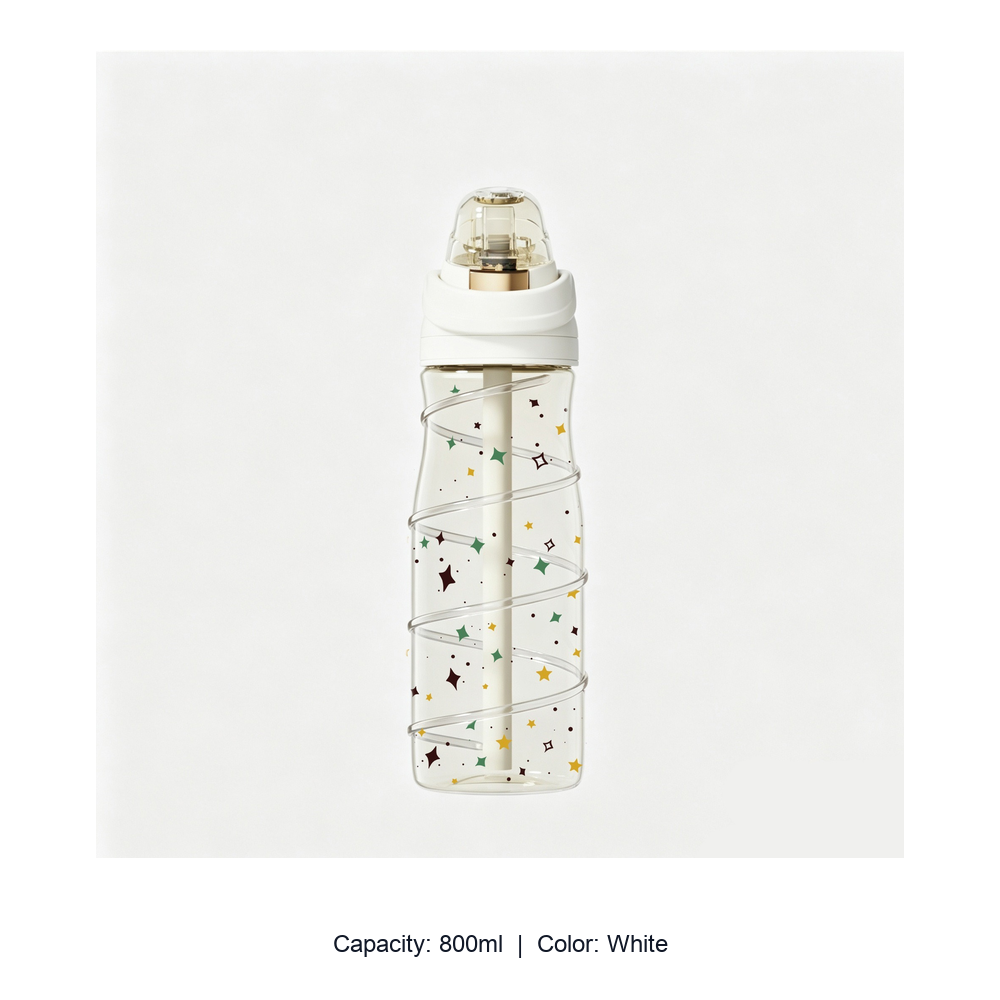 800ml Tritan Sports Water Bottle — 800ml / White