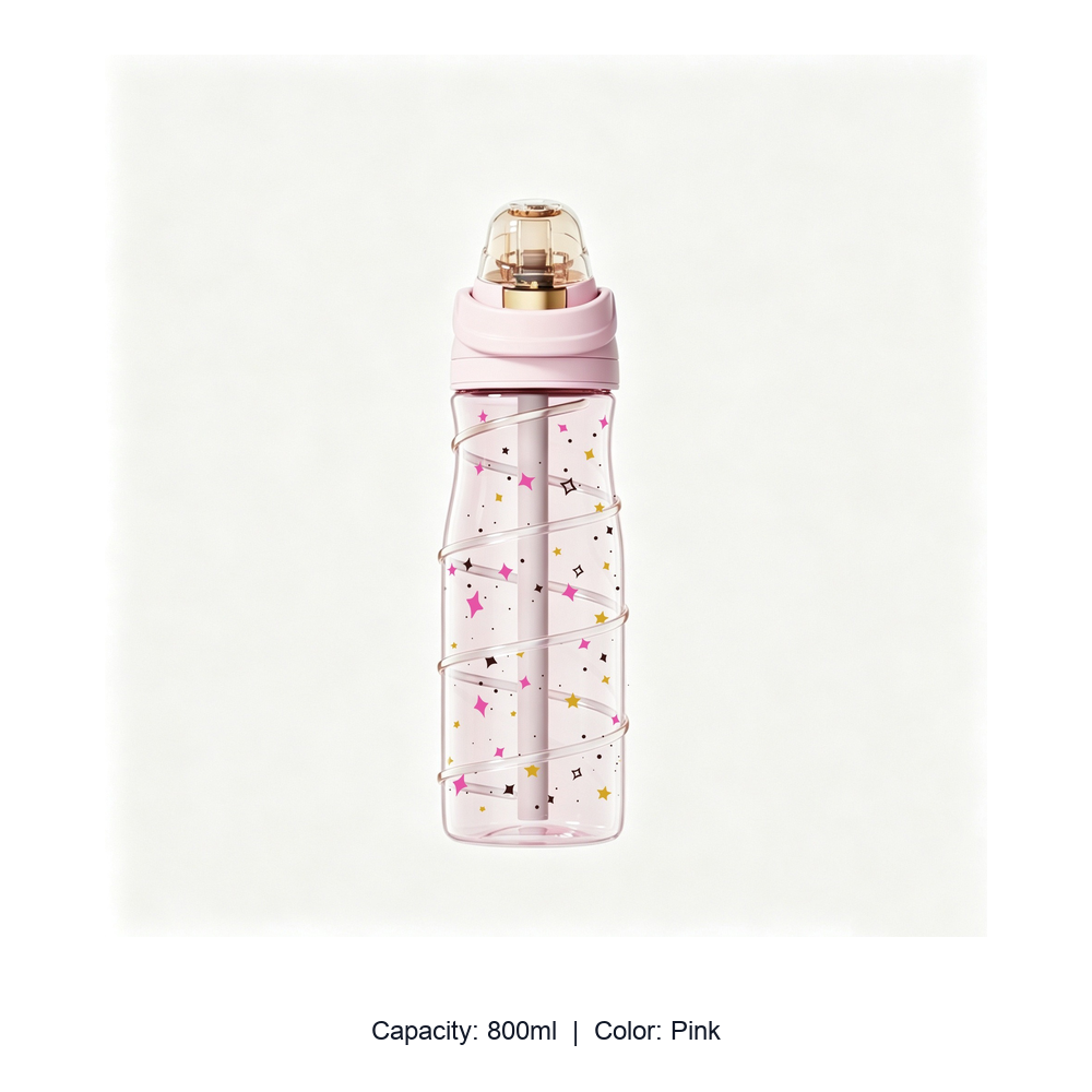 800ml Tritan Sports Water Bottle — 800ml / Pink
