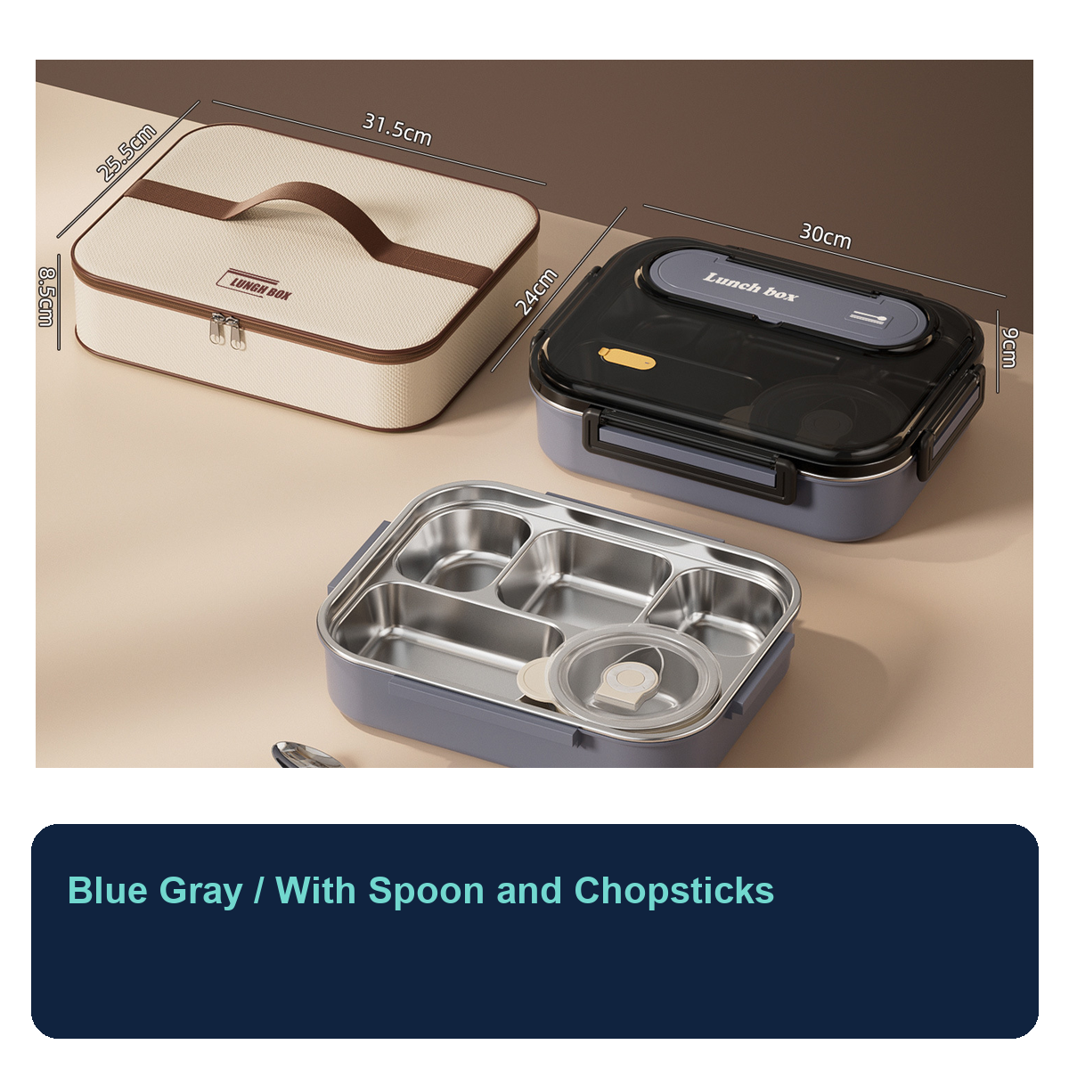 Extra-Large 304 Stainless Steel Leakproof Lunch Box