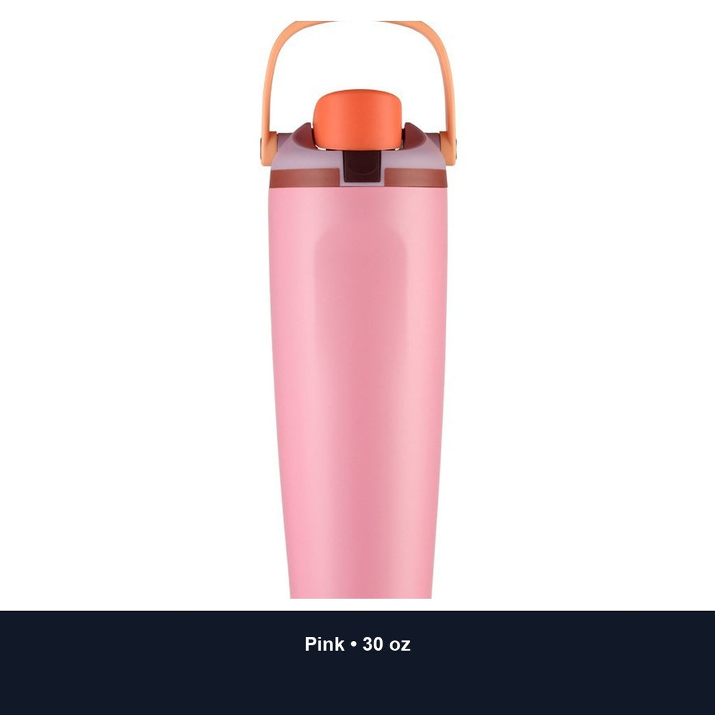 Custom 30oz Stainless Steel Dual-Drink Sports Tumbler with Handle