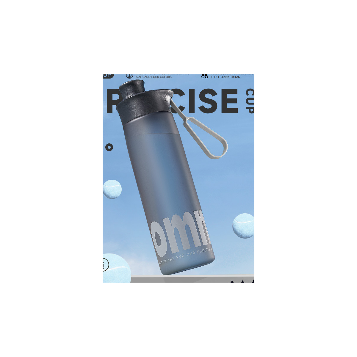 Large-Capacity Tritan Cycling Straw Bottle