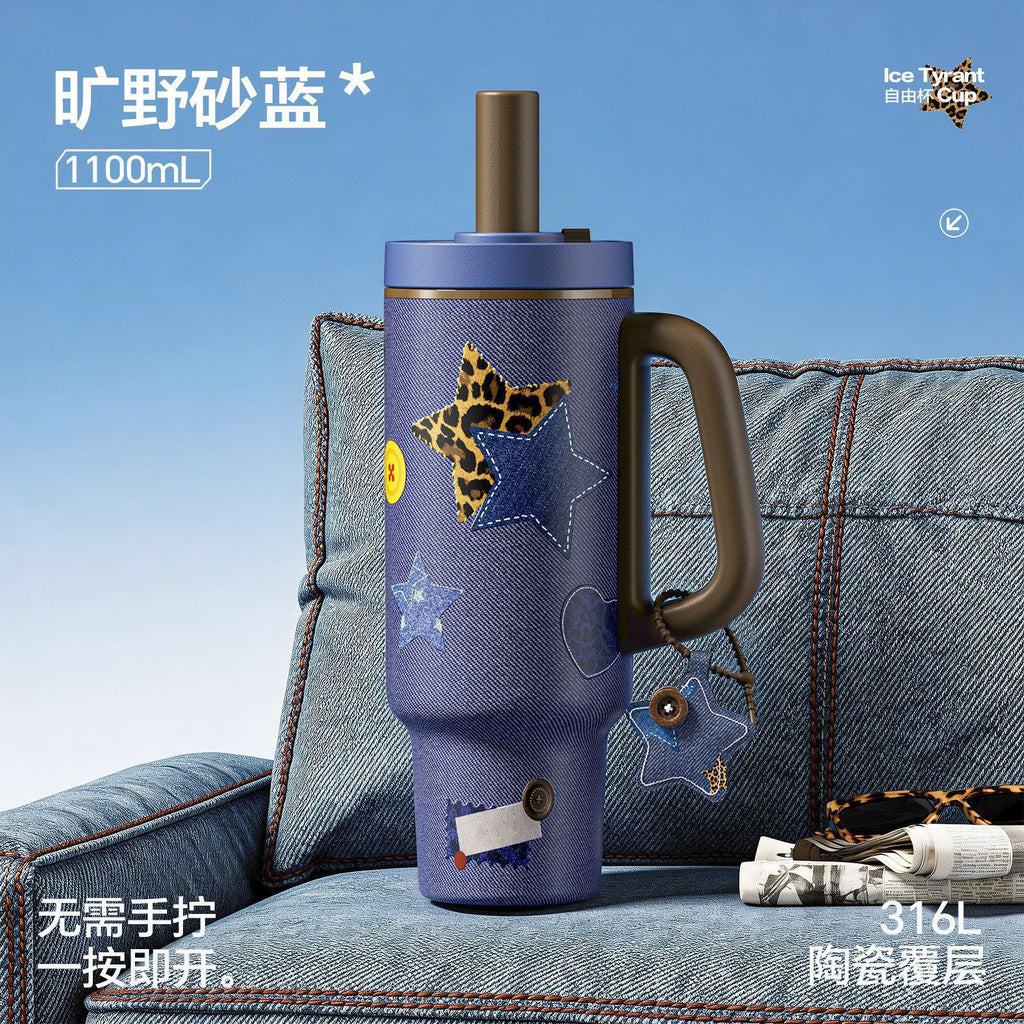 1100 ml 316 Stainless Steel & Ceramic-Lined Insulated Straw Tumbler