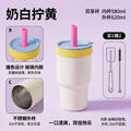 2-in-1 Borosilicate Glass & Stainless Steel Straw Tumbler – 580/620 ml