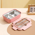 Custom Logo PP and Stainless Steel Divided Lunch Box