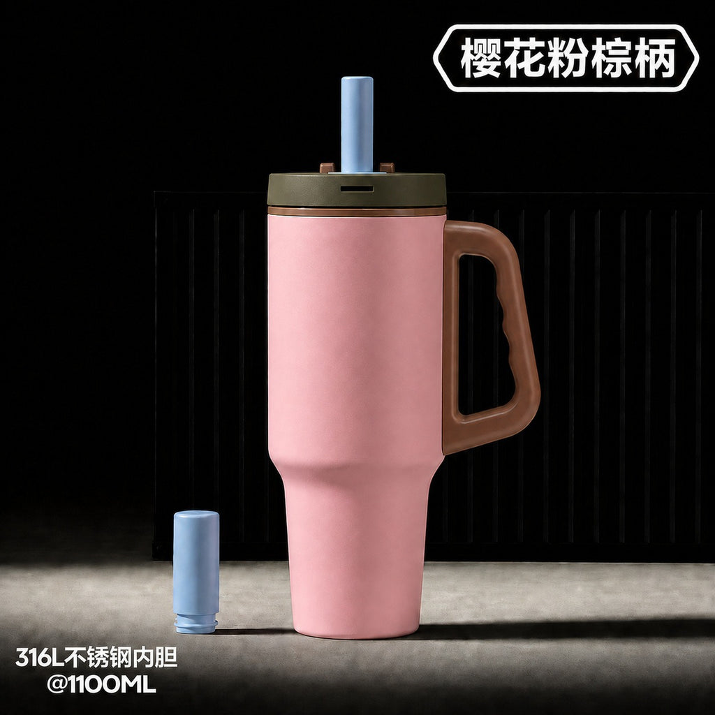 1100 ml 316 Stainless Steel & Ceramic-Lined Insulated Straw Tumbler