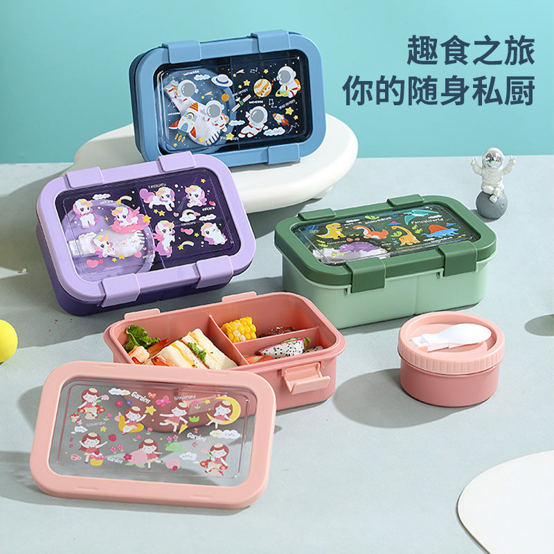 Custom Logo PP and Stainless Steel Divided Lunch Box