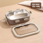 Custom Logo PP and Stainless Steel Divided Lunch Box