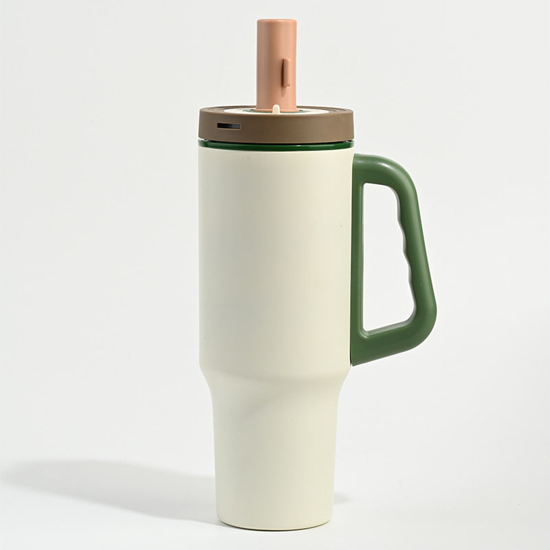 Custom 1100ml 304 Stainless Steel Straw Tumbler with Handle