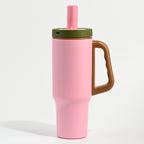 Custom 1100ml 304 Stainless Steel Straw Tumbler with Handle
