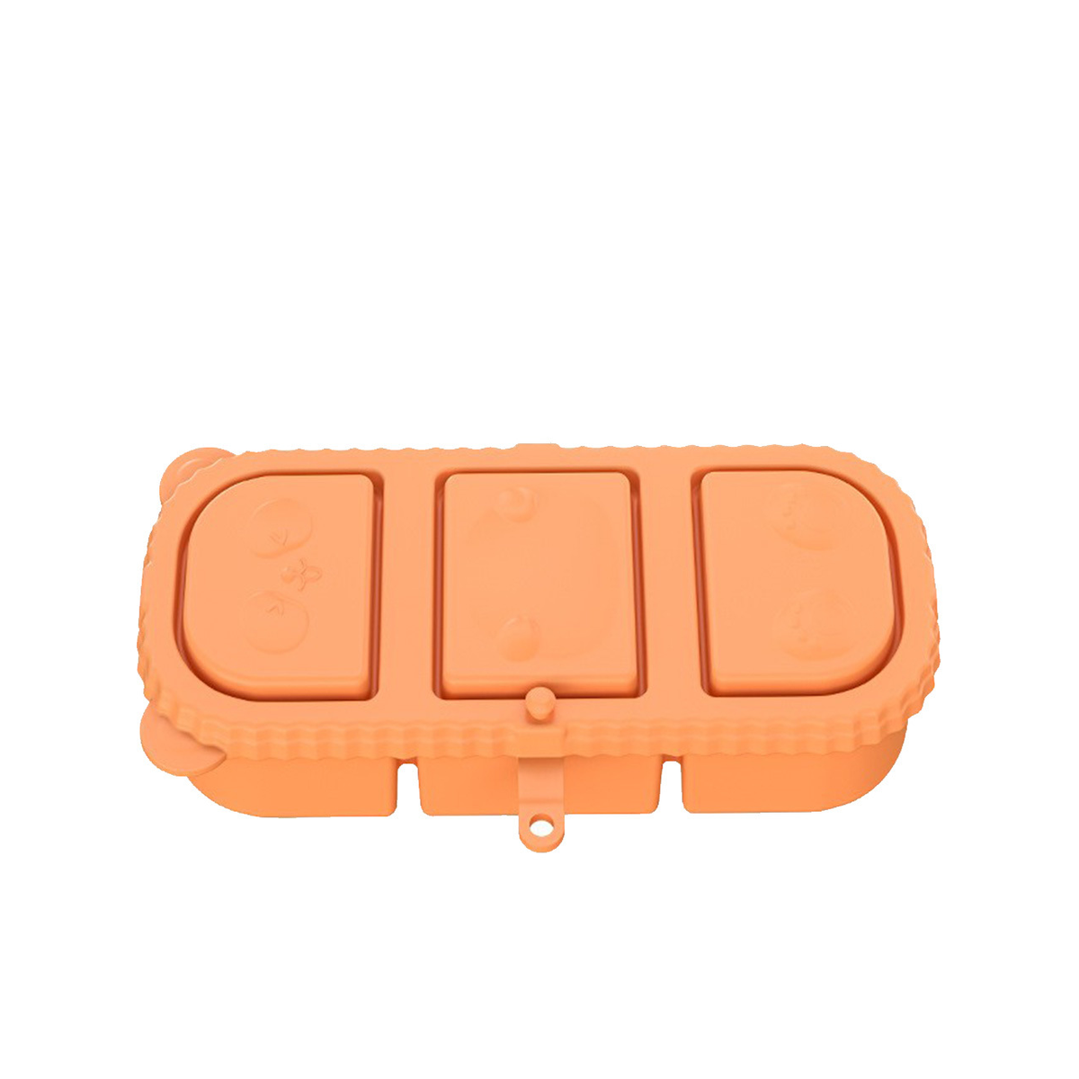 Bear-Shaped 3-Compartment Silicone Snack Box with Lid