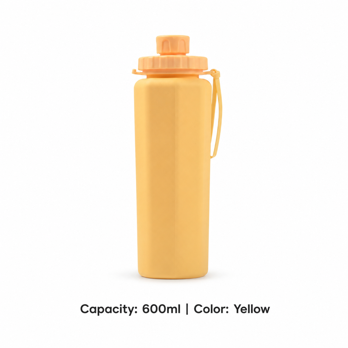 Collapsible Silicone Sports Bottle — 600ml / Yellow