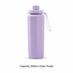 Collapsible Silicone Sports Bottle — 600ml / Purple